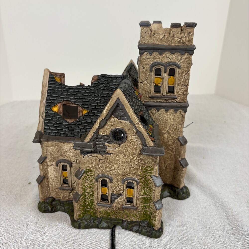 Department 56 Snow Village Halloween Light Up The Haunted Church - Picture 4 of 9